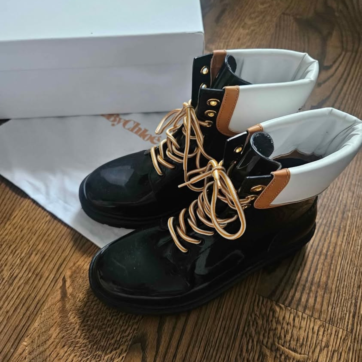 See By Chloe Black And White Winter Boots